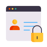 Icon representing encrypted data protection for voice and text survey responses