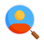 Magnifying glass icon representing manual interpretation of open-ended feedback