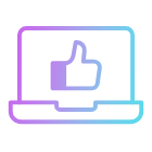 Icon showing how positive customer feedback is turned into repeat business through automation